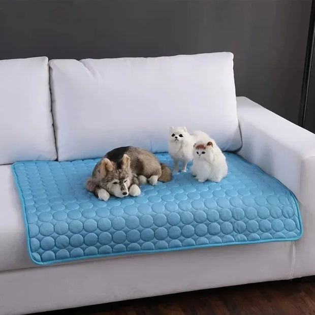 Pet Cooling Mat for Dogs,Dog Self Cooling Pad, Ice Silk Self Cooling Mat Sleep Pad Foldable Summer Cool Mat Blanket for Cats