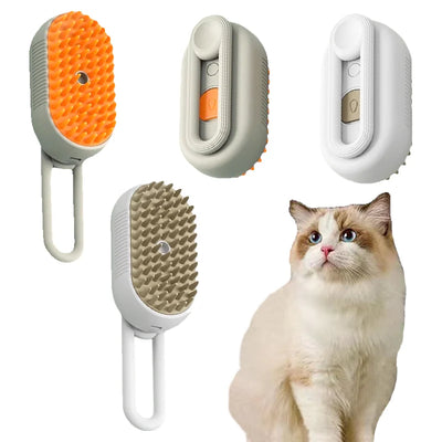 Electric Steam Grooming Brush - 3-in-1 Retractable Deshedding & Massage for Dogs/Cats, Summer Deep Clean Solution